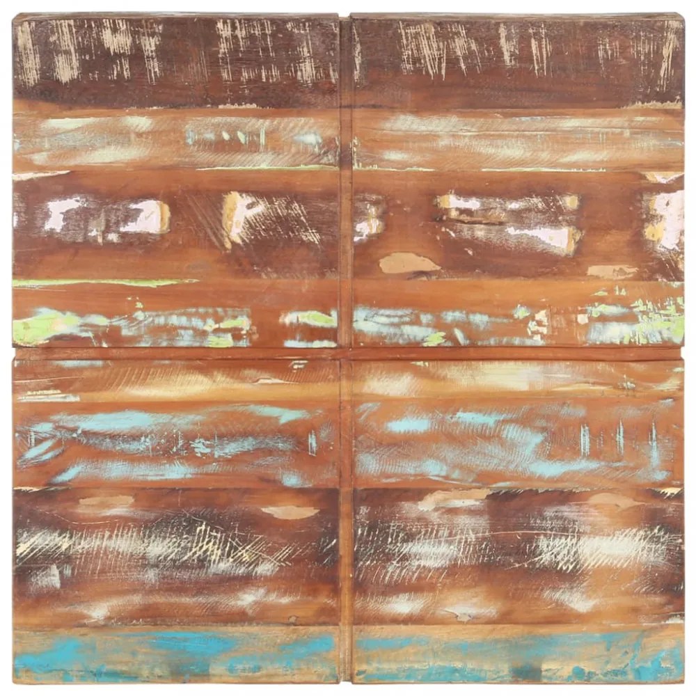 tömör újrahasznosított fa dohányzóasztal 80 x 80 x 28 cm