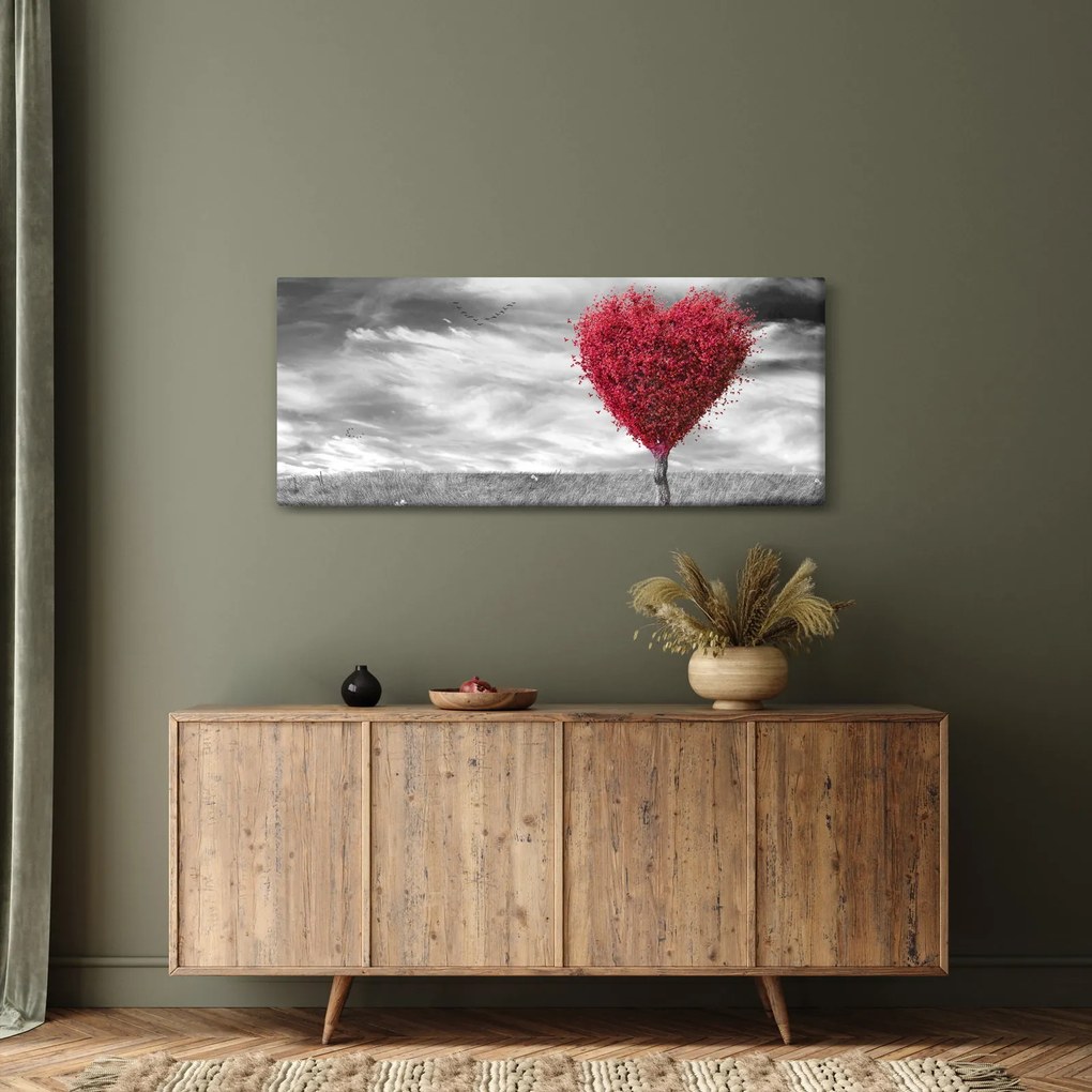 Kép - szív a fák koronájából (120x50 cm)