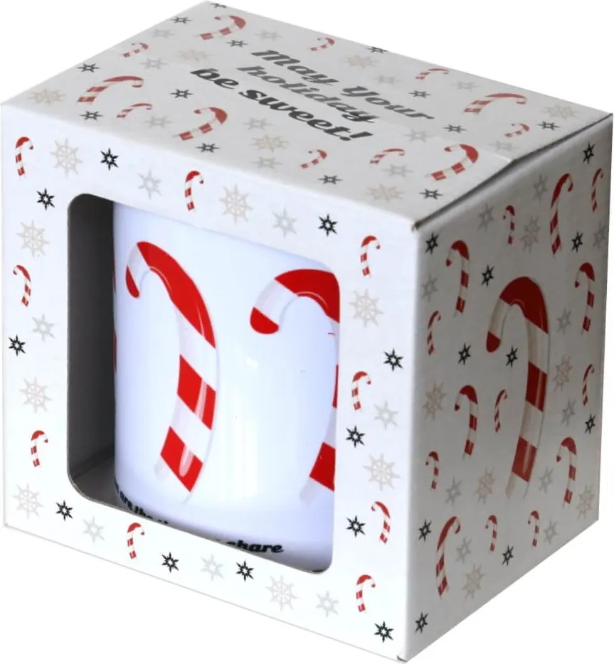 Színes Bögre Karácsonyi Candy Pálcika Motívummal 300ML Ajándék Karácsonyra