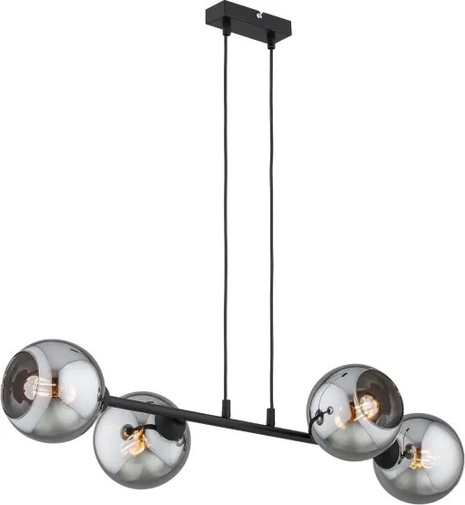 Brilagi - Kábeles csillár DIOR 4xE27/60W/230V fekete/füstszürke