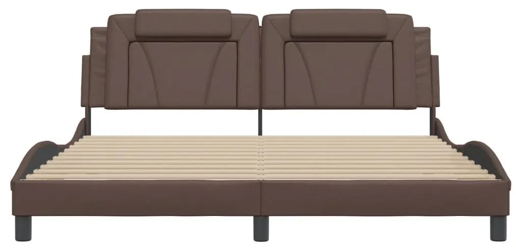 barna ágykeret Viana LED-ekkel matrac nélkül 180 x 200 cm