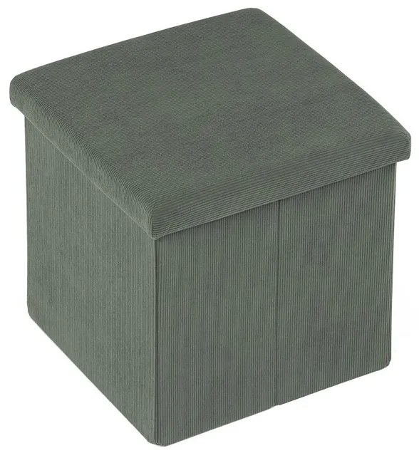 Zöld kordbársony tárolós puff – TAB-471