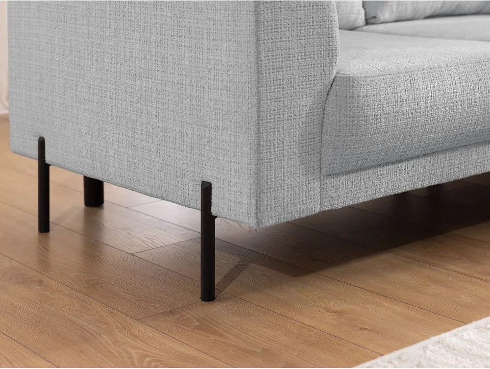 Világosszürke zsenília sarokkanapé (jobb oldali-L alakú) Mauris – Ropez