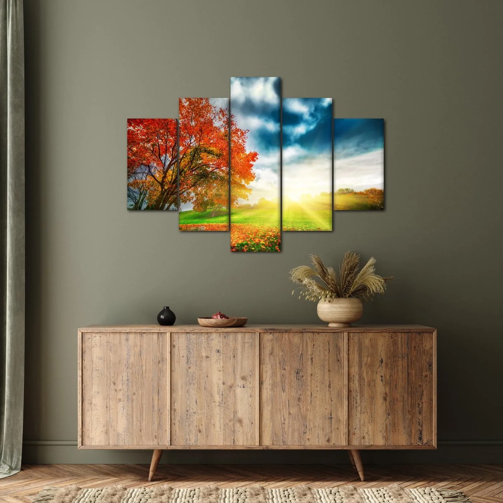 Napsütésben fürdő táj képe (150x105 cm)