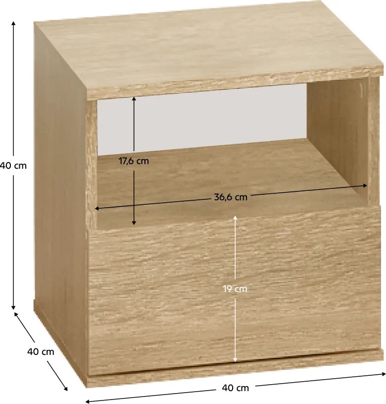 Éjjeliszekrény, sonoma tölgy, DOLI