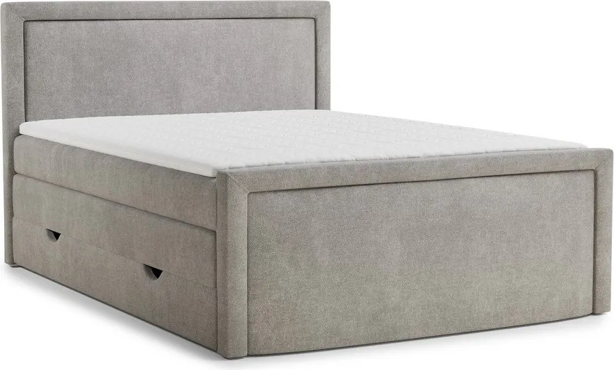 Szürkésbézs ágyneműtartós boxspring ágy 200x200 cm Fresco – Maison de Rêve