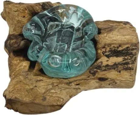 Fába olvasztott üveg gyertyatartó – szimpla 14 x 17 x 9 cm