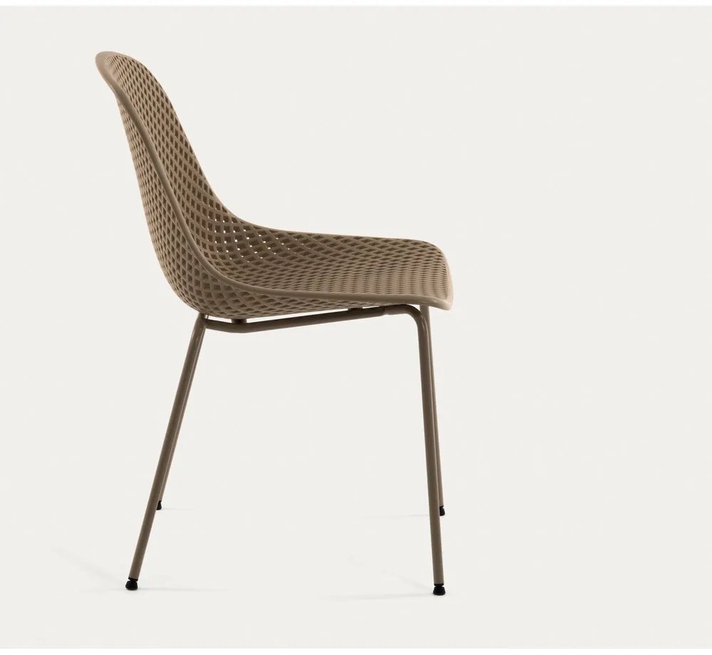 Világosbarna fém kerti szék Quinby – Kave Home