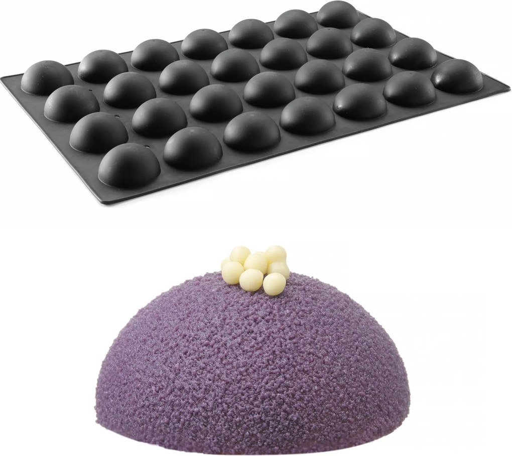 Szilikon Sütőforma Praliné Mousse Fagyasztásához Félkör 24 Db Hendi