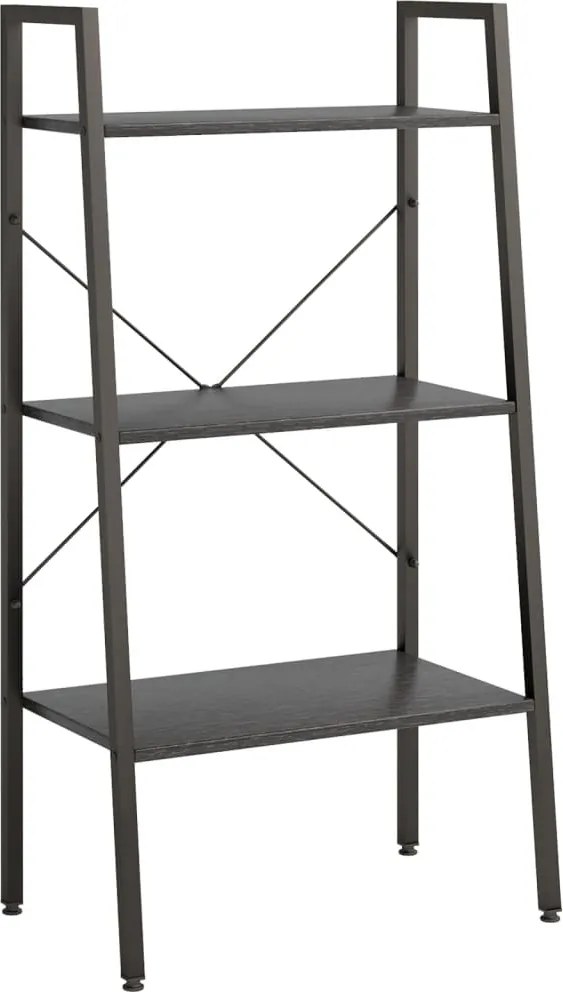 vidaXL 3 szintes fekete állópolc 56 x 35 x 108 cm