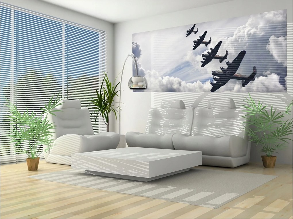 Lancaster flizelin fotótapéta retro felhőkben 250x104 pilótának +ragasztó