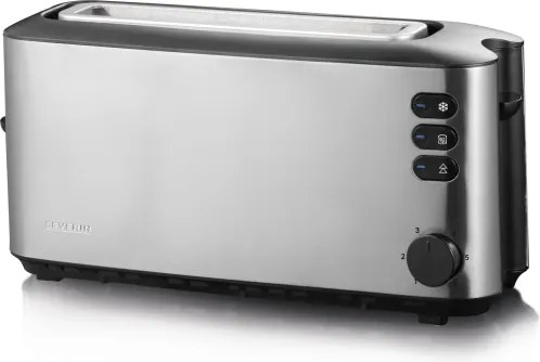 Severin AT 2515 - Két szeletes kenyérpirító, 1000 W/230 V, rozsdamentes acél/fekete