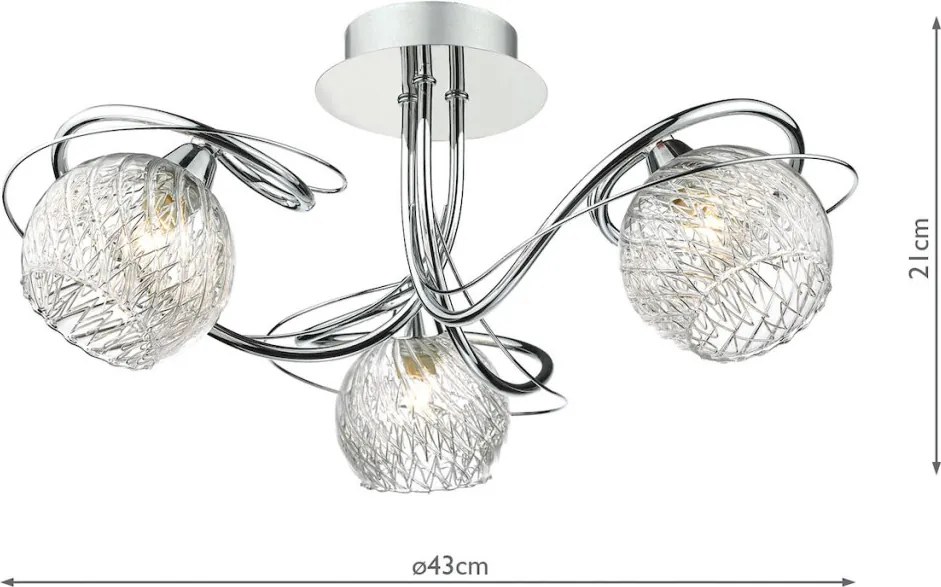 Dar Lighting REHAN REH0350 Plafonlámpa 3x40W/G9 IP20