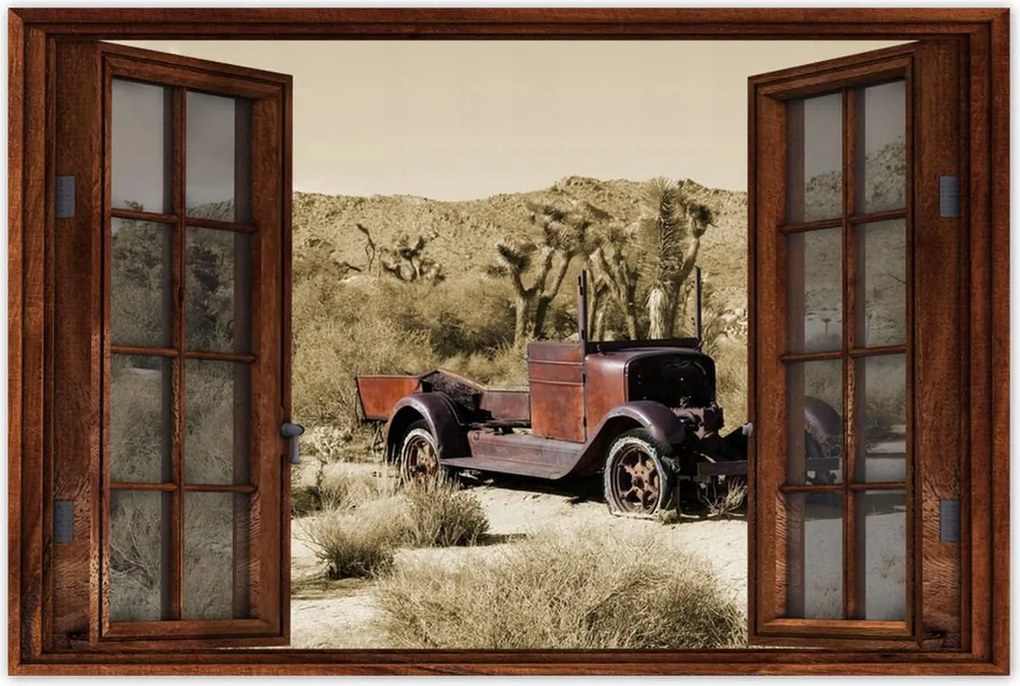 Poszterek 60x40 Lövöldözős autó Sivatag