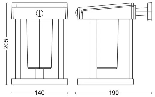 Philips - LED Napelemes érzékelős fali lámpa CAMILL LED/1,4W/3,7V IP44