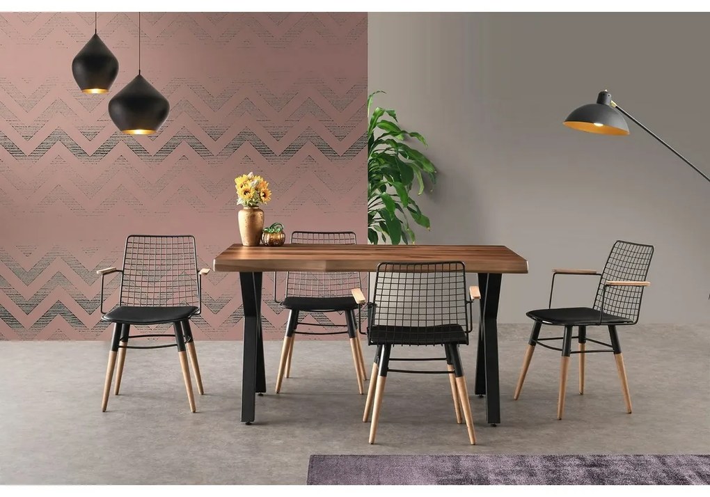 Trend Black and Walnut étkezőszék szett, 2 db