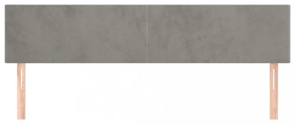2 db világosszürke bársony fejtámla 100x5x78/88 cm