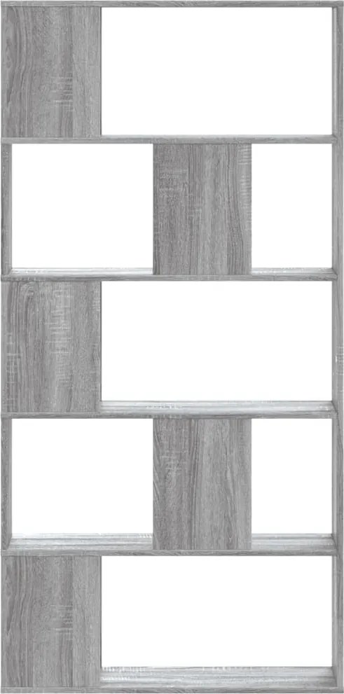 vidaXL 5 szintes szürke sonoma színű fa könyvespolc 80,5x23,5x162,5 cm