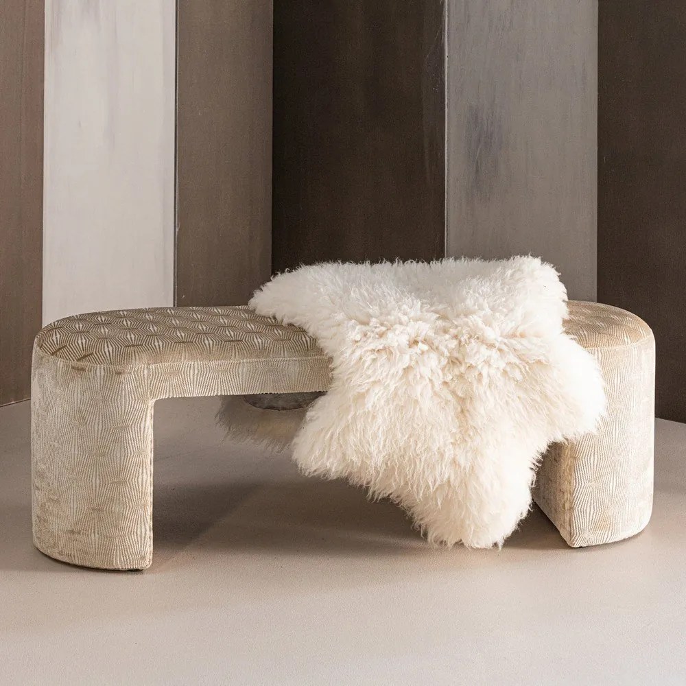 Bézs párnázott pad Jacob – WOOOD