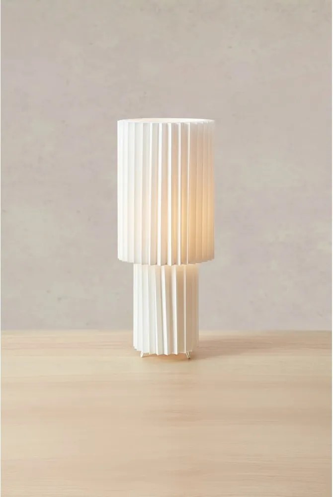 Fehér asztali lámpa textil búrával (magasság 45 cm) Catis – Markslöjd