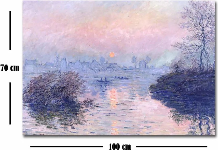 70100FAMOUSART-039 Monet velúr vászonkép, 70 x 100 cm