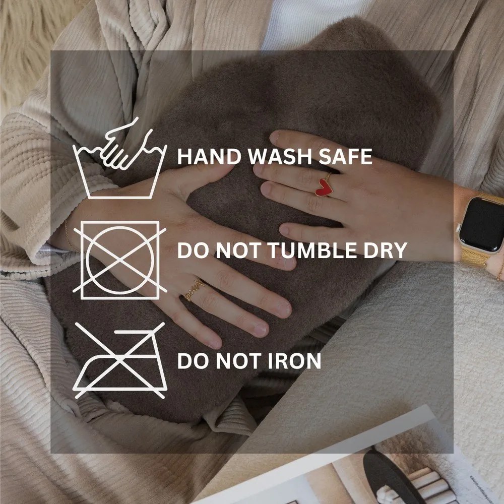 Szürke mikroplüss melegvizes palack 2 l Warmers – Tiseco Home Studio