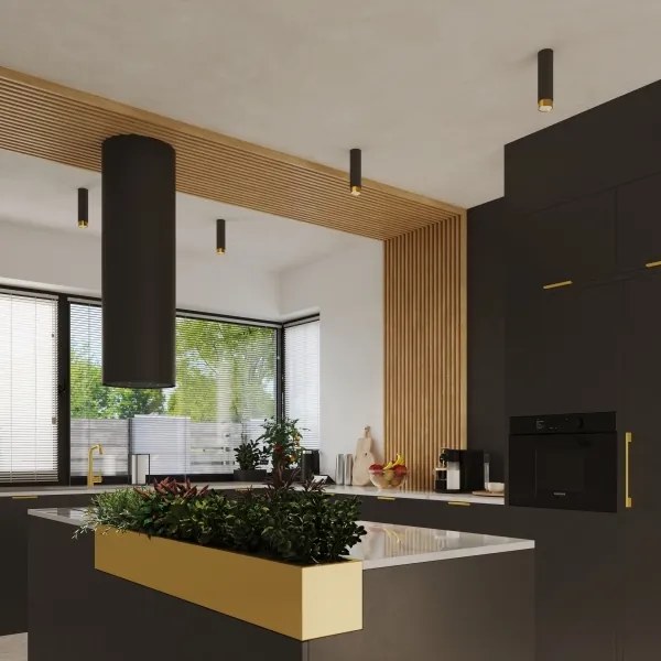 Sollux SL.1410 - Spotlámpa NERO 1xGU10/10W/230V 12,5 cm fekete/arany