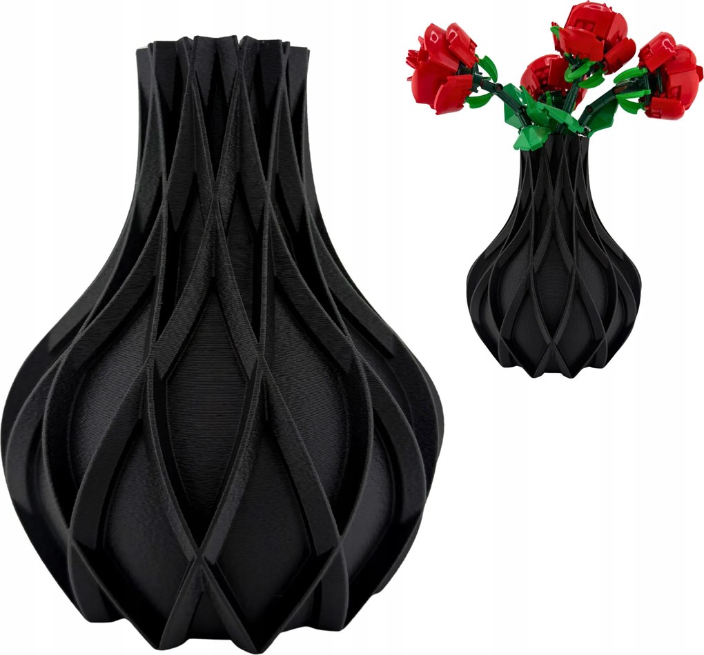 Avio – Fekete virág váza, Lego Icons Botanicals szárított kompozíciók