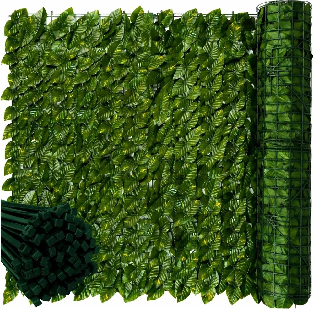 Mesterséges Sövény Borostyán kerítés erkély fal 5m x 50cm háló