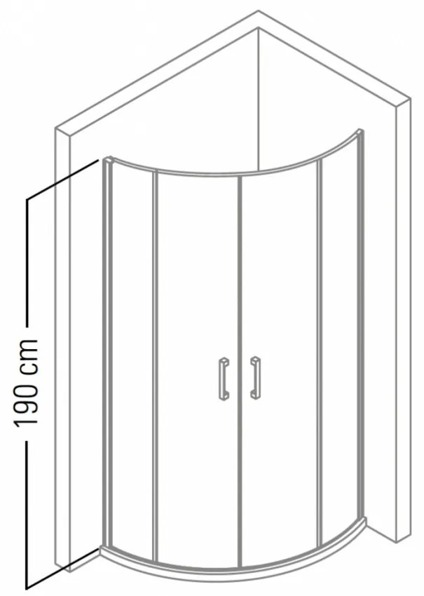 Vela Banyo TMP zuhanykabin - 80 ÍVES - 5 mm víztiszta vízlepergető üveggel - 80 x 80 x 190 cm