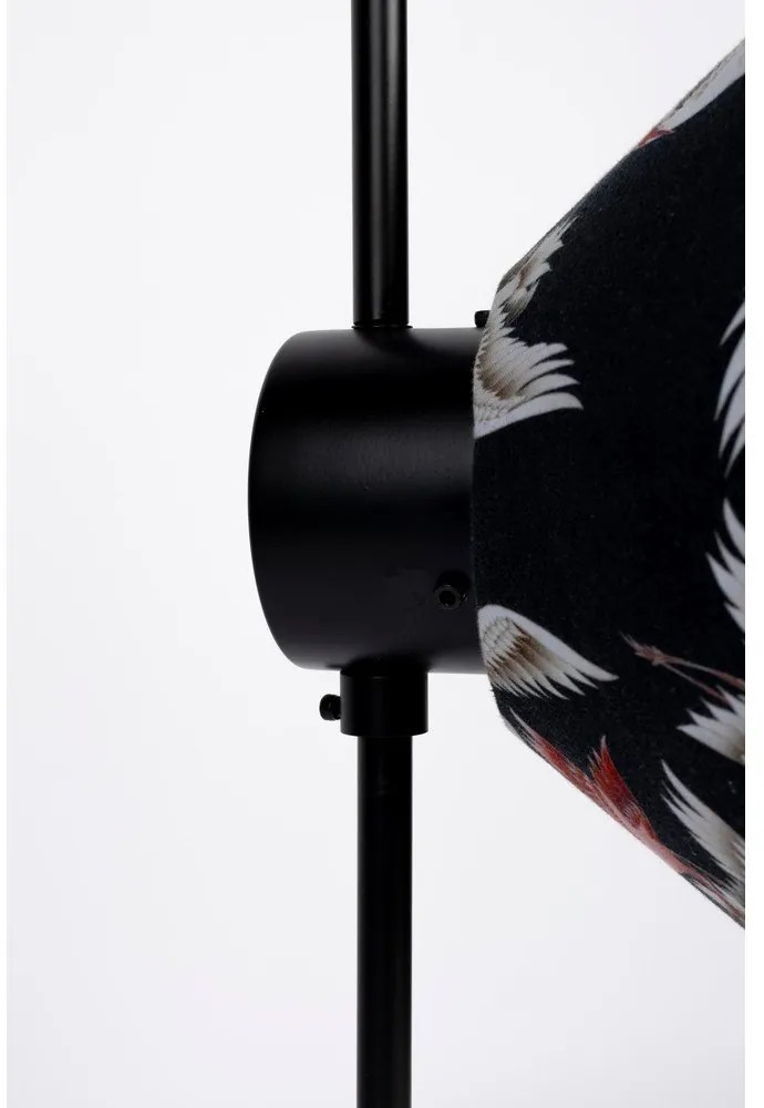 Fekete állólámpa textil búrával (magasság 158 cm) Jaylee – White Label