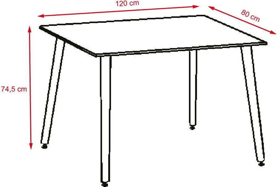 Catini TABERG Étkezőgarnitúra 4x szék + asztal, fehér