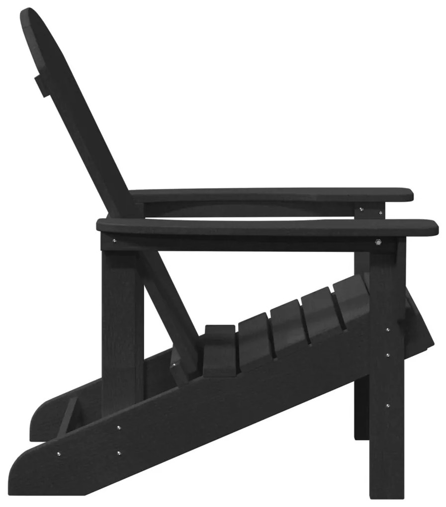 Adirondack szék fekete 74x82x91 cm HDPE