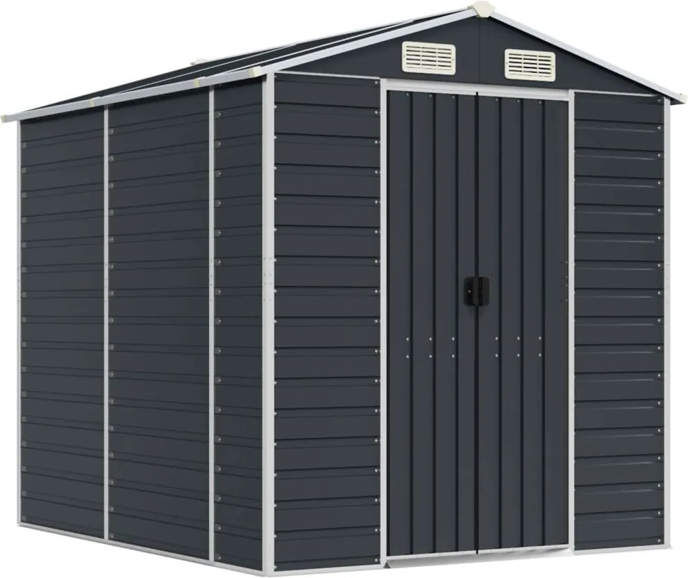 vidaXL antracitszürke horganyzott acél kerti fészer 191 x 215 x 198 cm