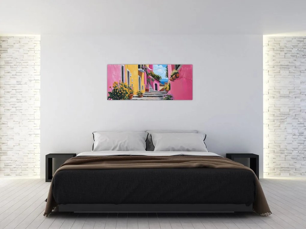 Kép - Rózsaszín sikátor (120x50 cm)