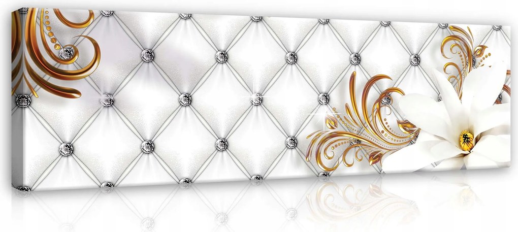Vászonkép 145x45 Virágos elegancia Dekoratív panel modern nappaliba