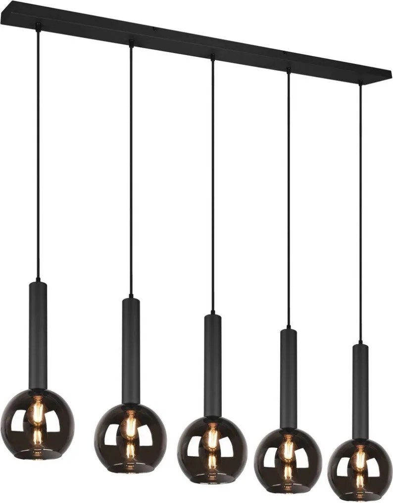 TRIO 310300532 CLARYTON Többágú Függesztett Lámpa Fekete E27 IP20