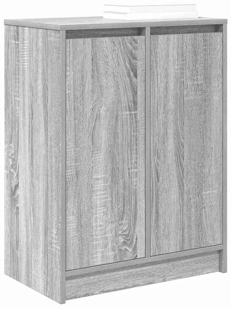 szürke sonoma színű szerelt fa cipősszekrény 57x34x76 cm