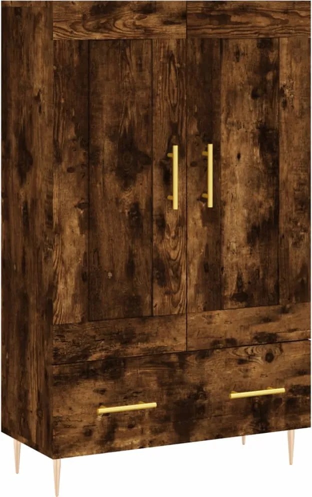 vidaXL füstös tölgy színű szerelt fa magasszekrény 69,5 x 31 x 115 cm