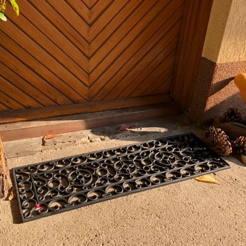 Gumi lábtörlő, fekete, 75 x 25 cm