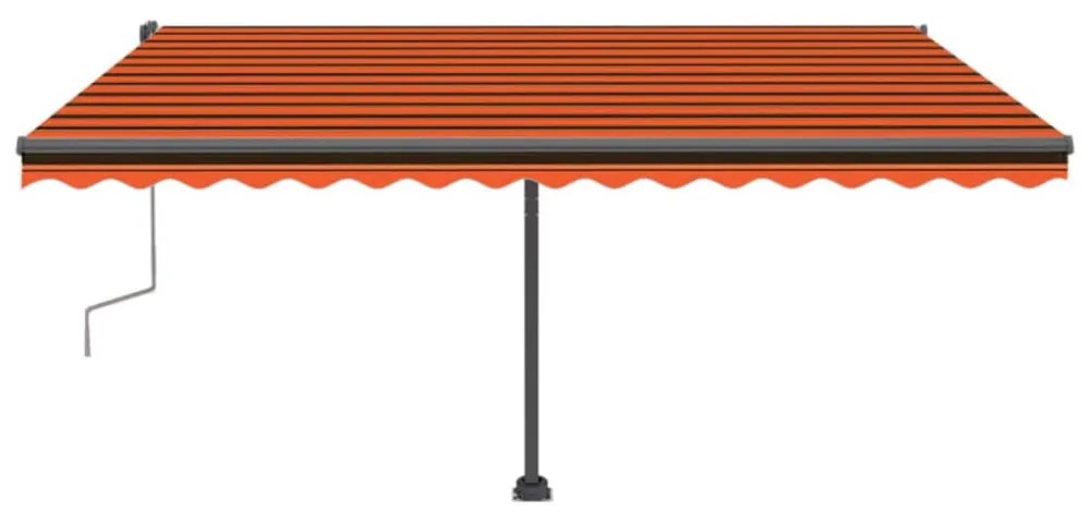 narancs-barna kézzel kihúzható póznás napellenző 400 x 300 cm