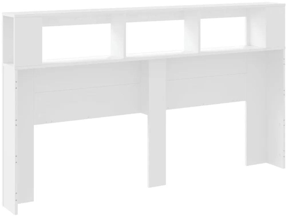 fehér szerelt fa LED-es fejtámla 180x18,5x103,5 cm