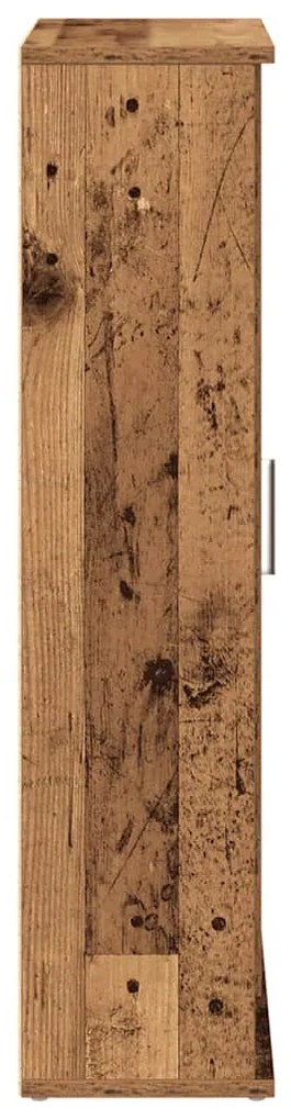 antik fa színű fürdőszobaszekrény tekercstartóval 39x22x90 cm