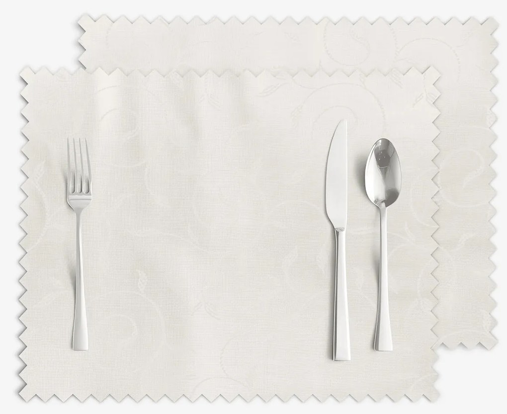 Goldea ünnepi viaszosvászon reggeliző alátét - tej színű nagy ornamentekkel ékesített - 2db 30 x 40 cm