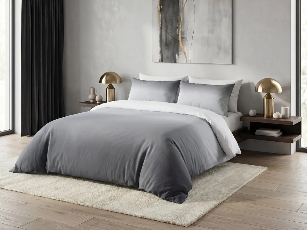 Pamut ágyneműhuzat OMBRE szürke Ágyneműhuzat mérete: 2 db 70 x 90 cm | 200 x 220 cm