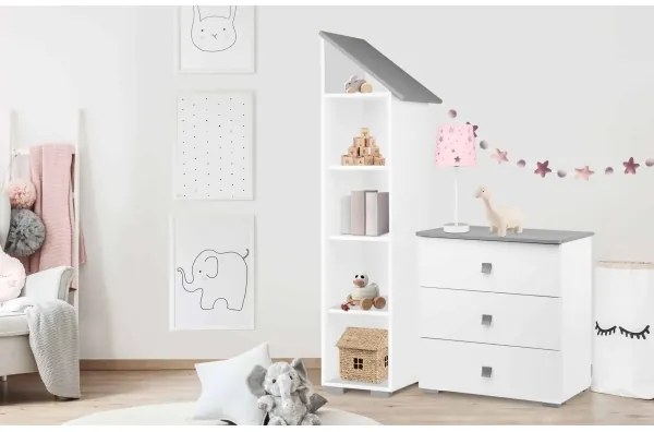 Szekrény PABIS 87x83 cm fehér/szürke