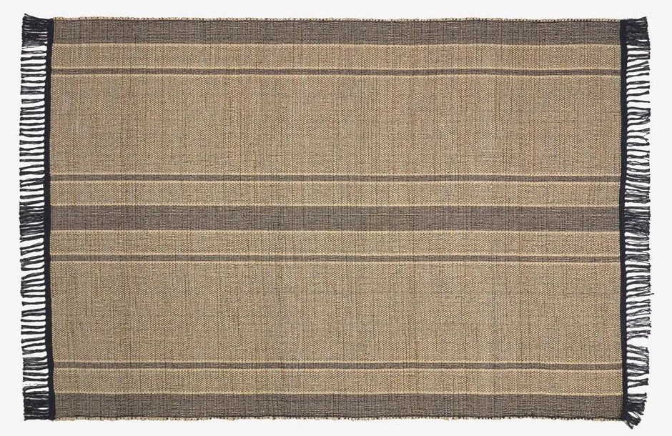 Fekete-natúr színű kétoldalas tengerifű szőnyeg 160x230 cm Brunilda – Kave Home