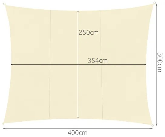 Napellenző vitorla 4x3m - bézs Gardlov 23144