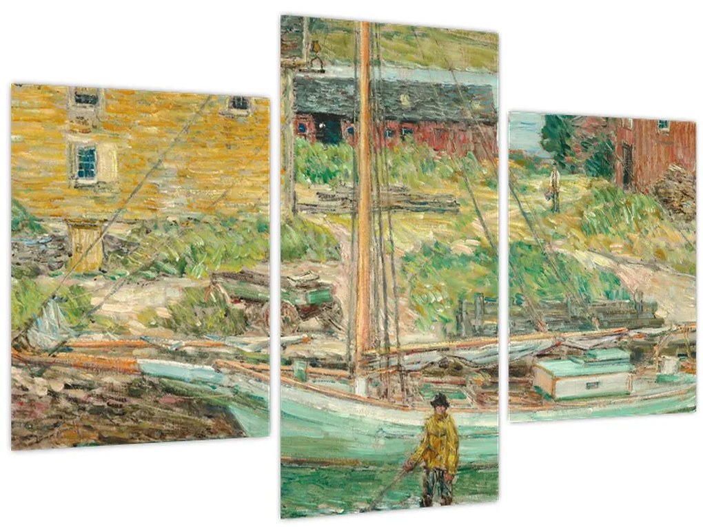 Kép - Childe Hassam, Oyster Sloop, Cos Cob, reprodukciók (90x60 cm)