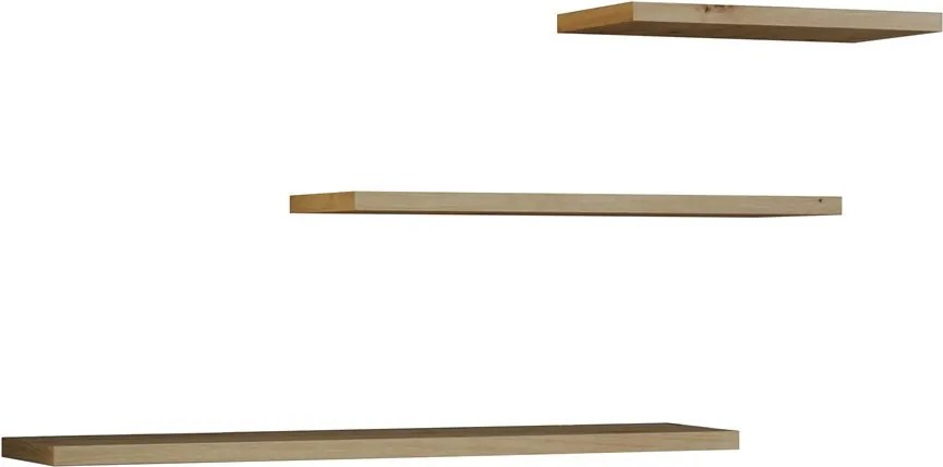 Tobi 3P fali lebegőpolc (3db), tölgy